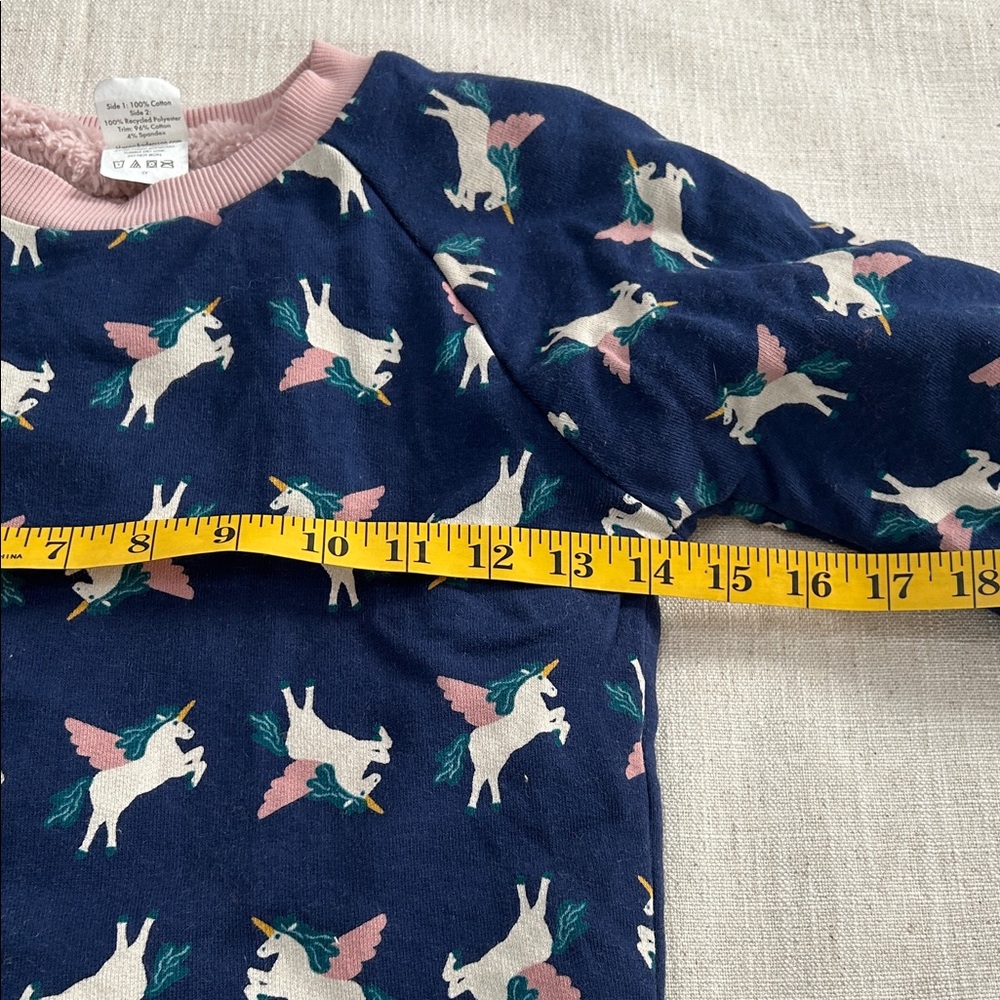 Hanna Andersson Sweatshirt Kids 5 Navy/Pink Unicorn Kids Fleece Lined - Picture 6 of 11